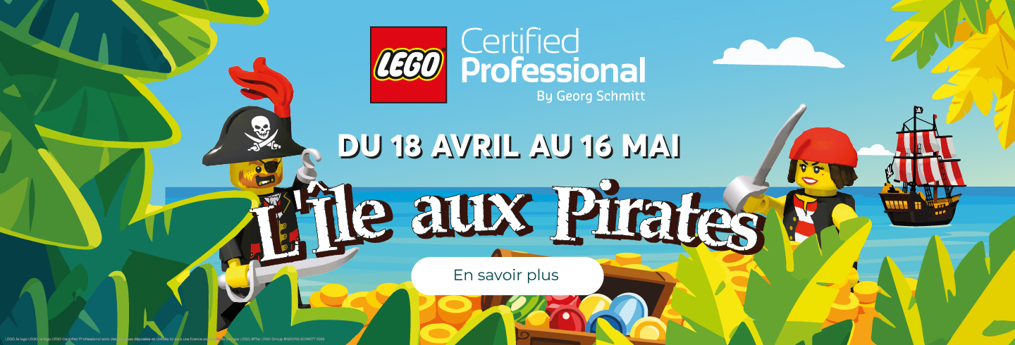 Exposition en briques LEGO l'ile aux pirates Aushopping Grand Plaisir du 18 avril au 16 mai