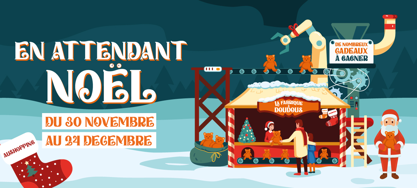 un programme d'animations en attendant noel a aushopping