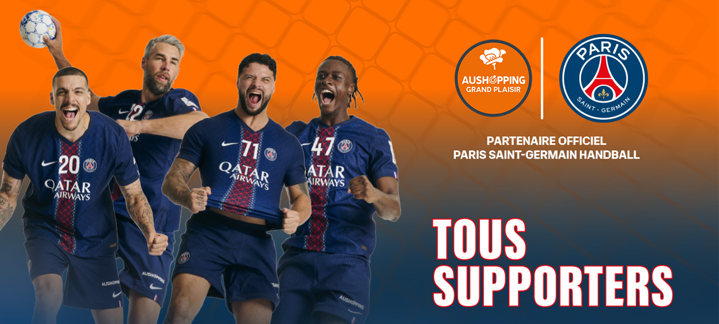 aushopping plaisir partenaire officiel du PSG HANDBALL